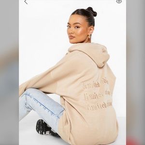 Oversized tonal 3d embroidered hoodie